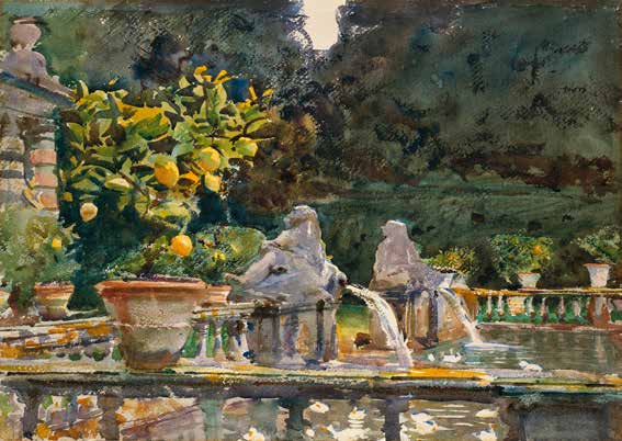 3AA6537 - John Singer Sargent - Villa di Marlia, Lucca (A Fountain)
