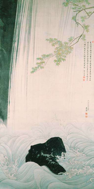 2JP7712 - MARUYAMA O–KYO - Green Maple and Waterfall, 1787