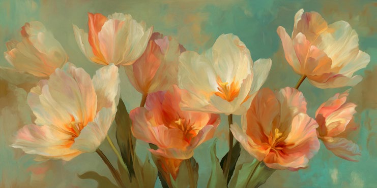 2LC7974 - LUCA VILLA - Tulips on aqua background