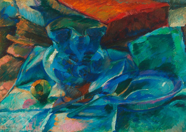 3AA8039 - UMBERTO BOCCIONI - Natura morta di terraglie posate e frutta, 1915-1916