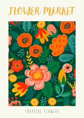 3AC7212 - Atelier Deco - Flower Market: Tropical Flowers