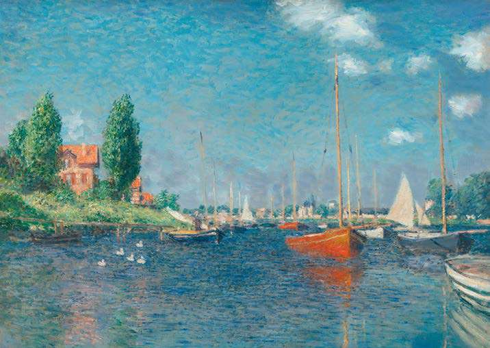 3CM7674 - CLAUDE MONET - Red Boats, Argenteuil, 1875