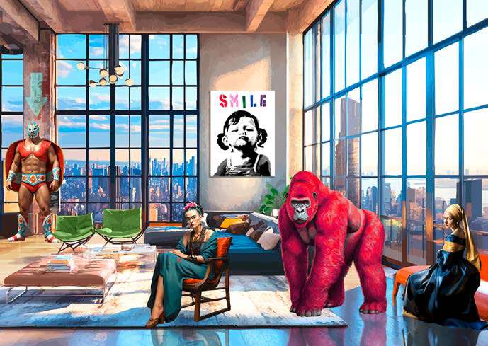 3GM7866 - GERARD MADAU - Surrealoft, At the Girls’ (detail)