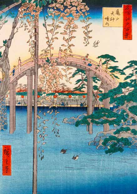 3HI6547 - Ando Hiroshige - Wisteria at Kameido Tenjin Shrine