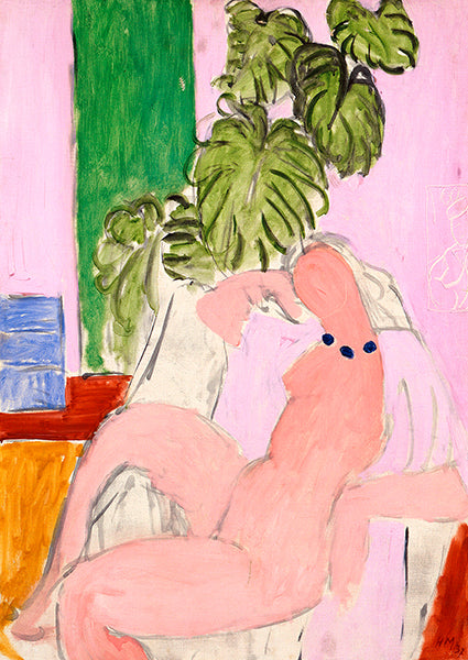 3HM7473 - H. MATISSE - Nude in an armchair 3 with a green plant