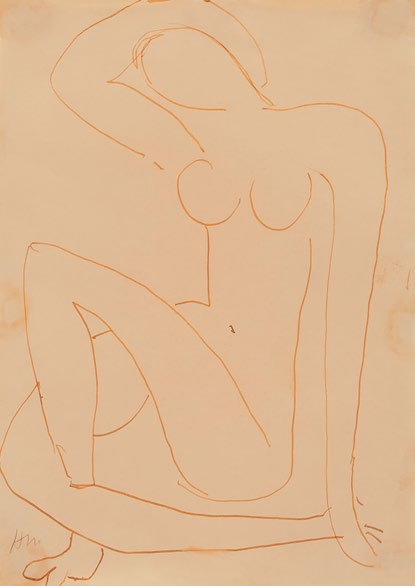 3HM8059 - HENRI MATISSE - Nu assis, le bras derrière la tête, 1953