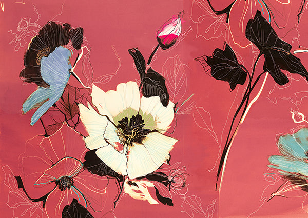 3KP7550 - KELLY PARR - Fleurs (Burgundy)