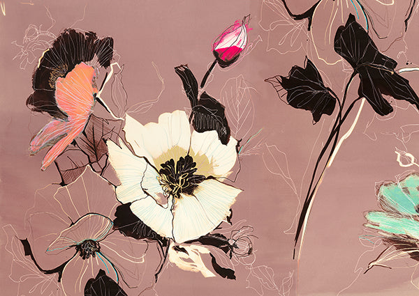 3KP7551 - KELLY PARR - Fleurs (Moka