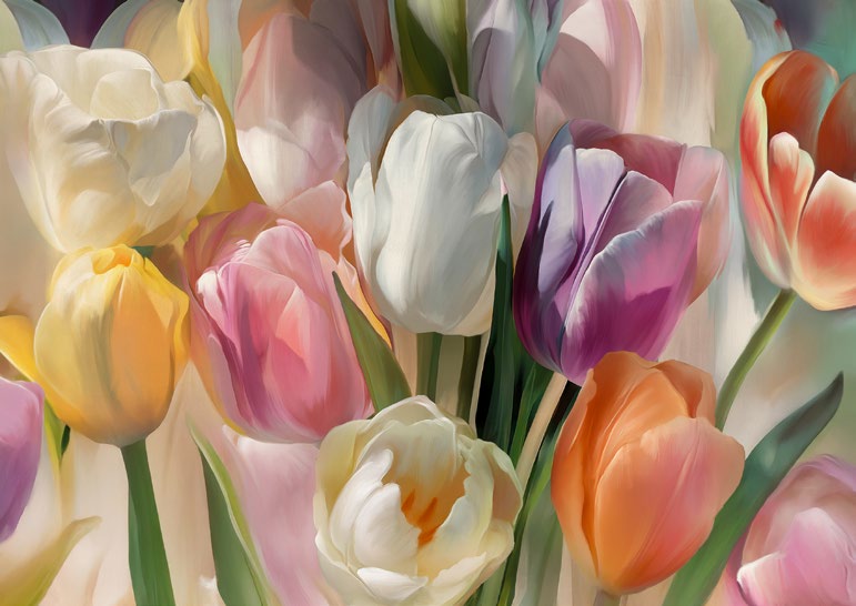 3LC7977 - LUCA VILLA - Soft tulips (detail)