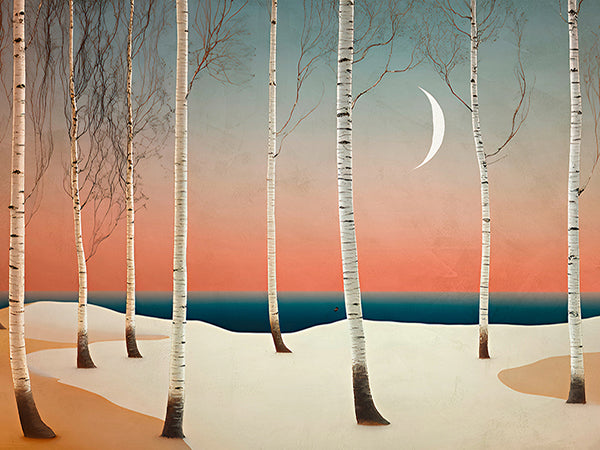 3MK7598 - SAYAKA MIKO - Moonlight on the Birch Forest (detail)