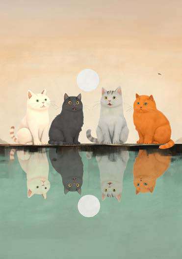 3SL7831 - STEF LAMANCHE - Friends in the moonlight (detail