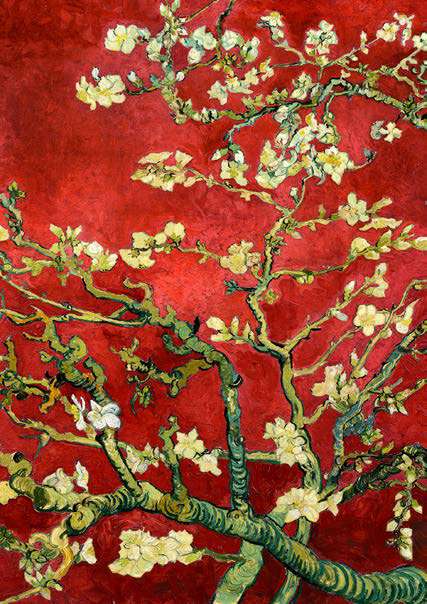 3VG7724 - VINCENT VAN GOGH - Mandorlo in fiore (red variation, detail)