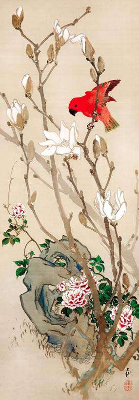 4JP7713 - MIHATA JORYU - Red parakeet, c. 1830