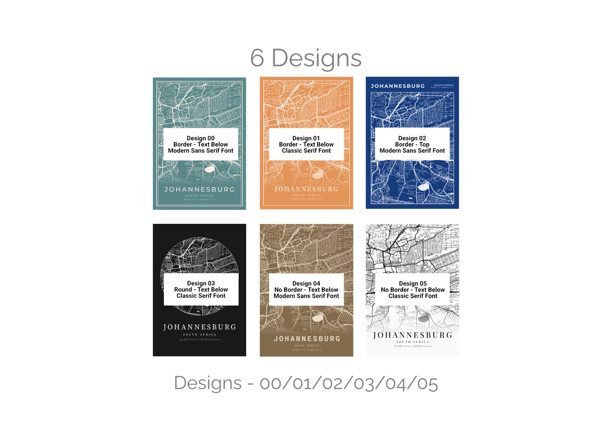 Johannesburg City Street Map - Design 00