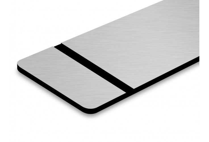 Laser Engraved Plaque - Metallic Brushed Aluminium / Black Text/Graphics