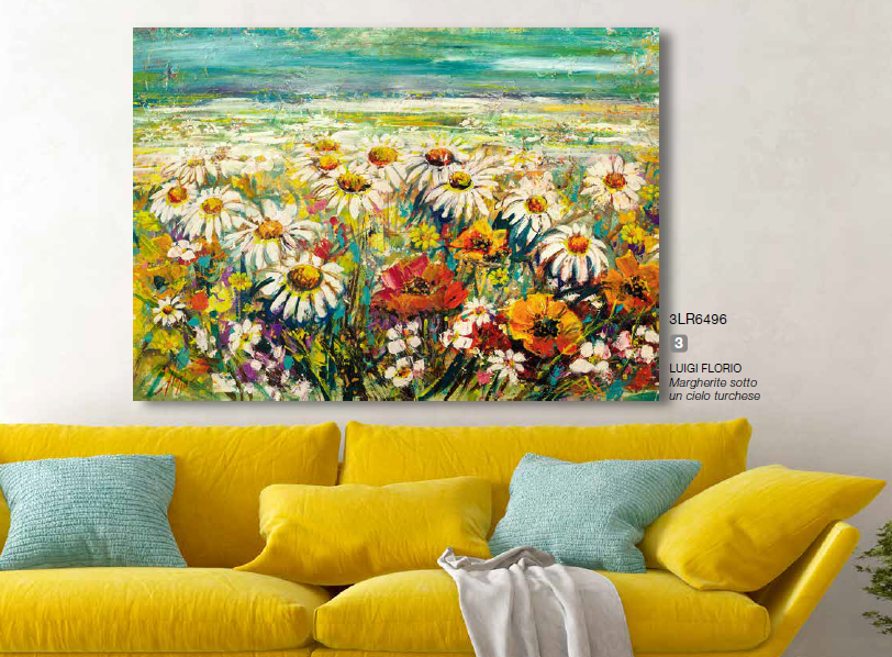 3LR6496 - Luigi Florio - Margherite sotto un cielo turchese