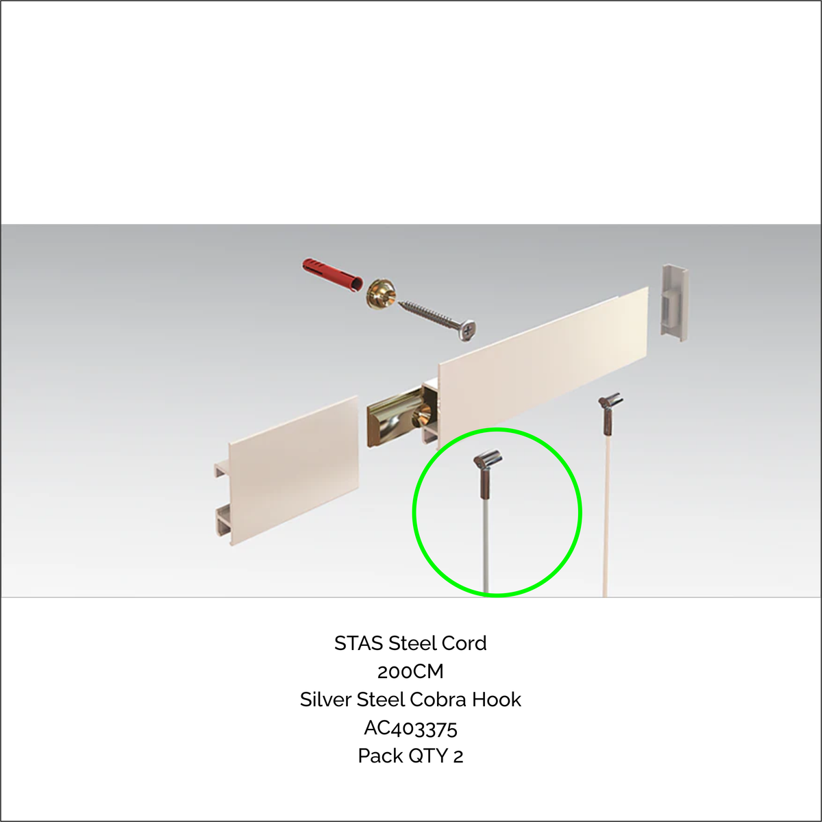 STAS Steel Cord - 200CM - 2/Pack - AC403375