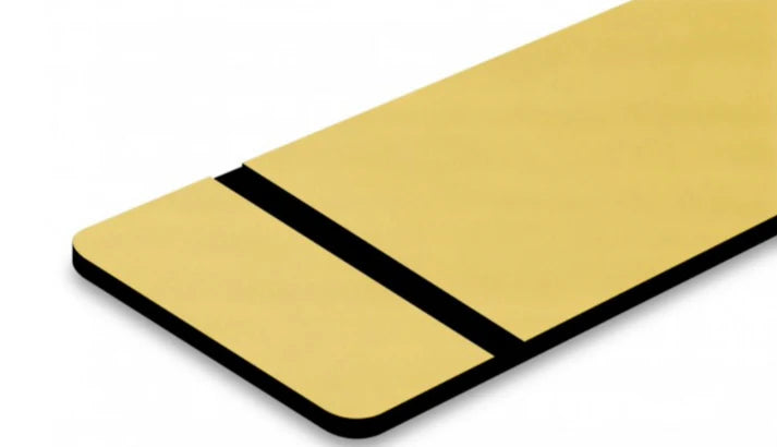 Laser Engraved Plaque - Metallic Brushed European Gold / Black Text/Graphics