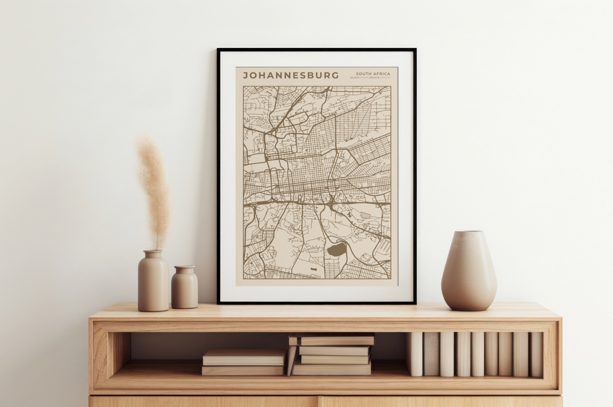 Johannesburg City Street Map - Design 02