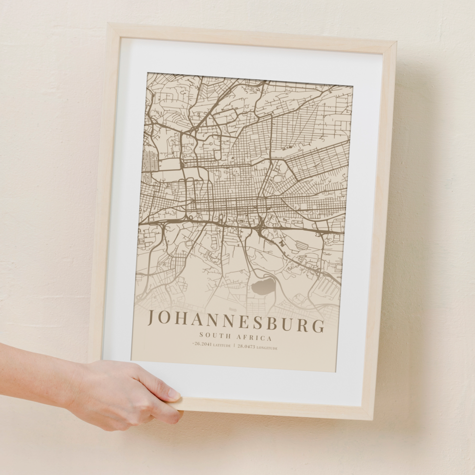 Johannesburg City Street Map - Design 05