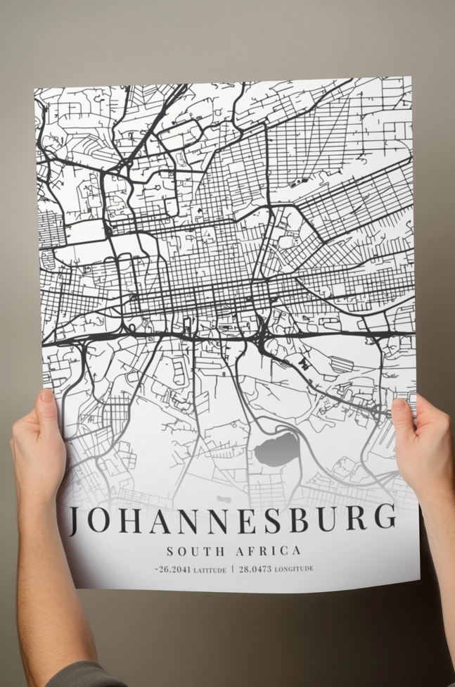 Johannesburg City Street Map - Design 05