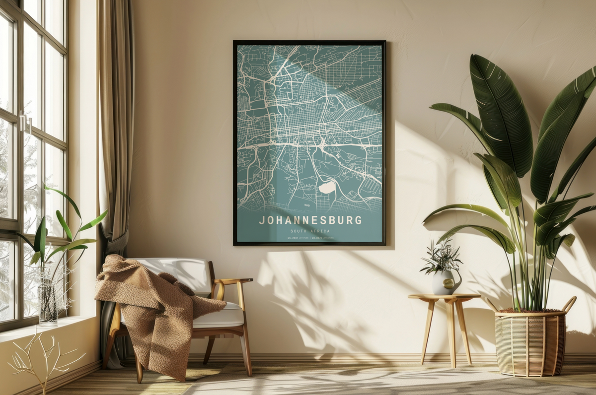 Johannesburg City Street Map - Design 04