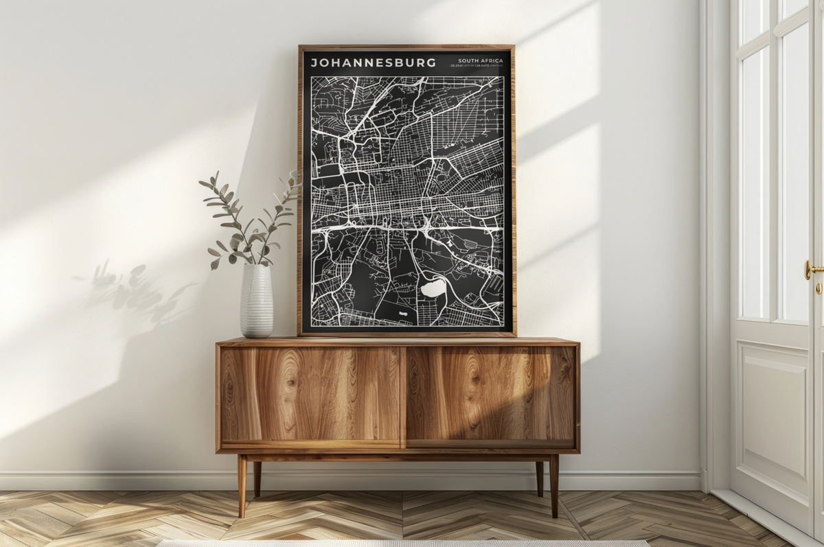 Johannesburg City Street Map - Design 02