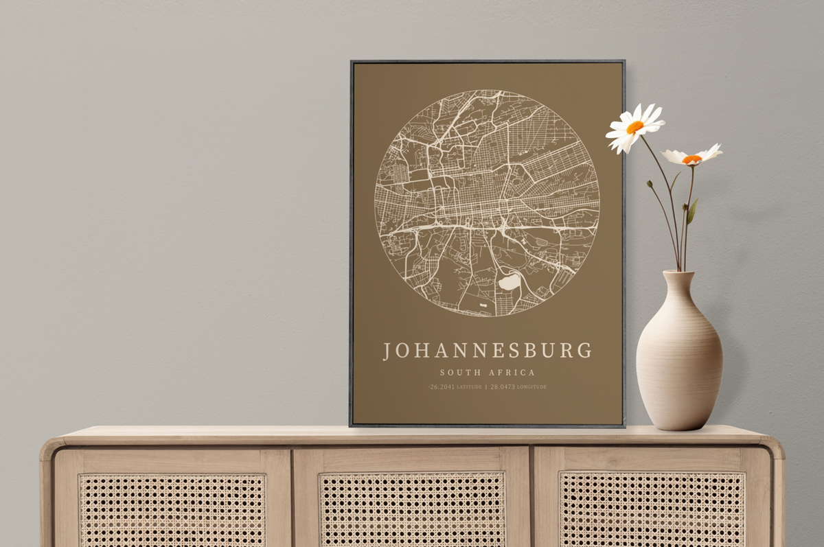 Johannesburg City Street Map - Design 03