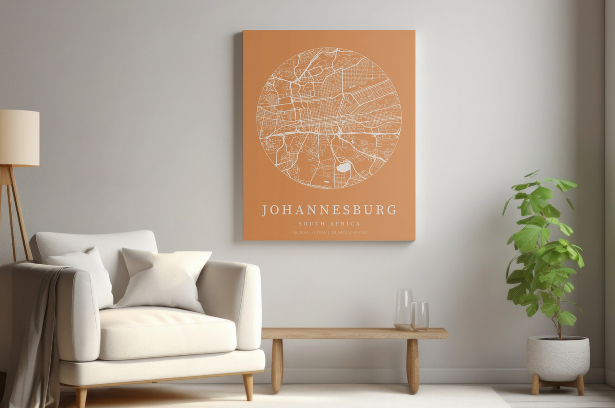 Johannesburg City Street Map - Design 03