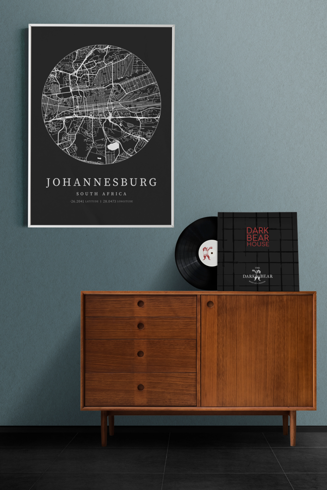 Johannesburg City Street Map - Design 03