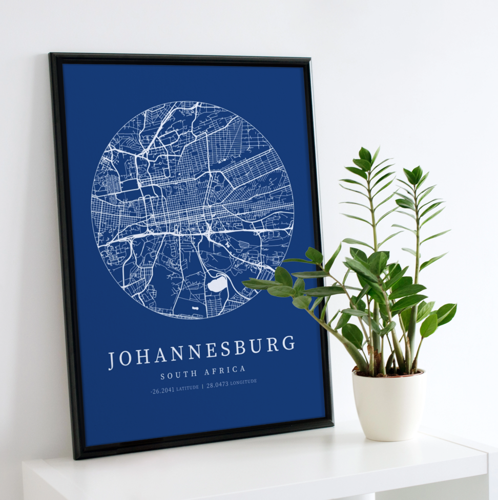 Johannesburg City Street Map - Design 03