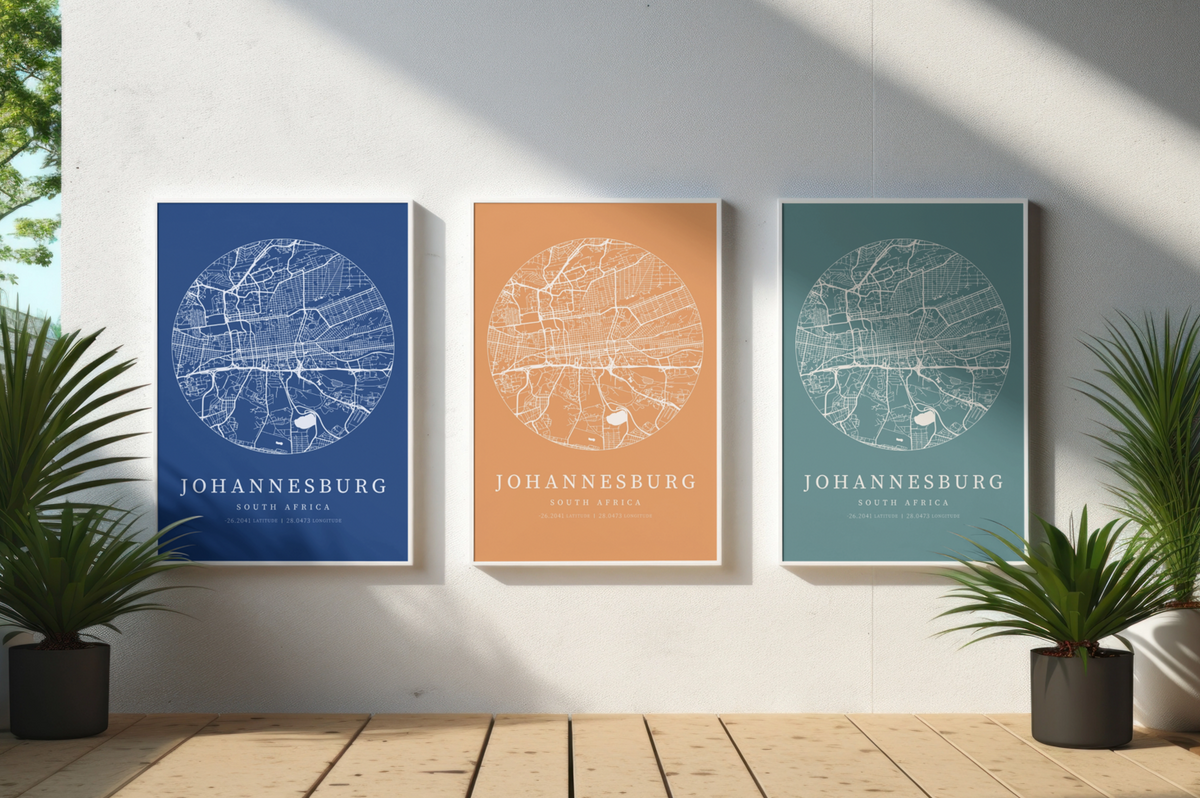 Johannesburg City Street Map - Design 03