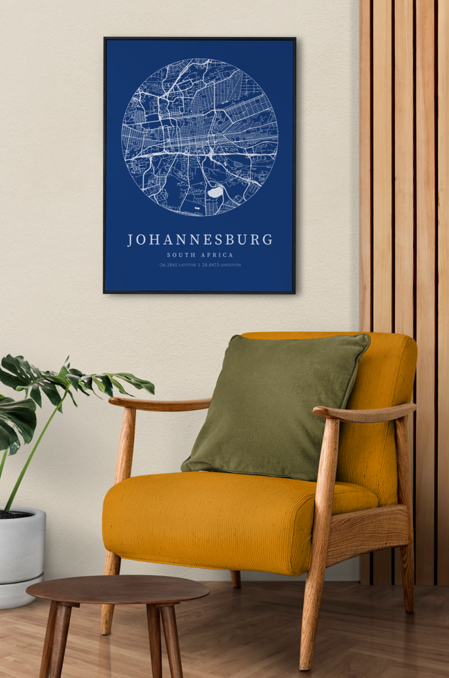 Johannesburg City Street Map - Design 03