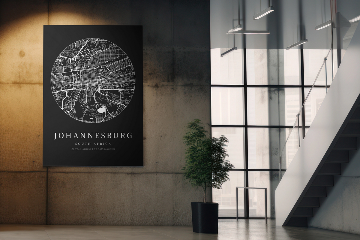 Johannesburg City Street Map - Design 03