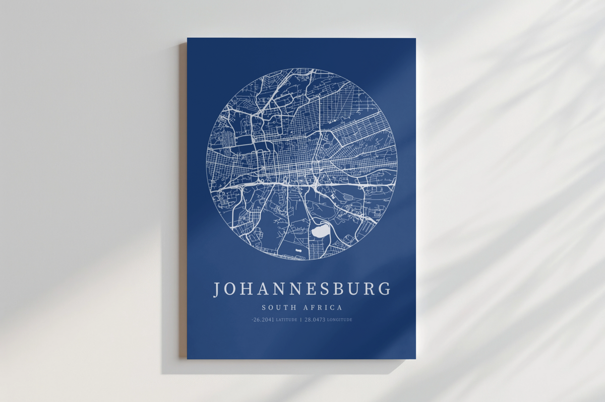 Johannesburg City Street Map - Design 03
