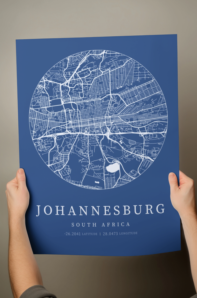 Johannesburg City Street Map - Design 03