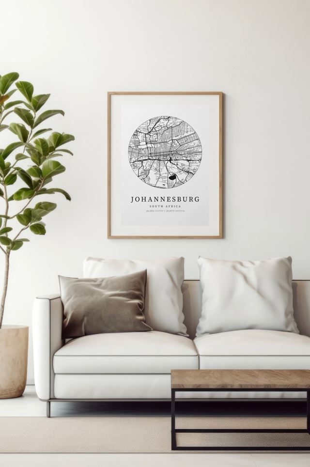 Johannesburg City Street Map - Design 03