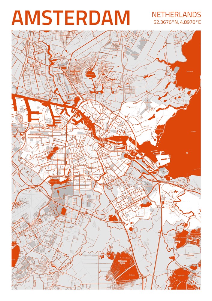 Amsterdam City Street Map - Ada01