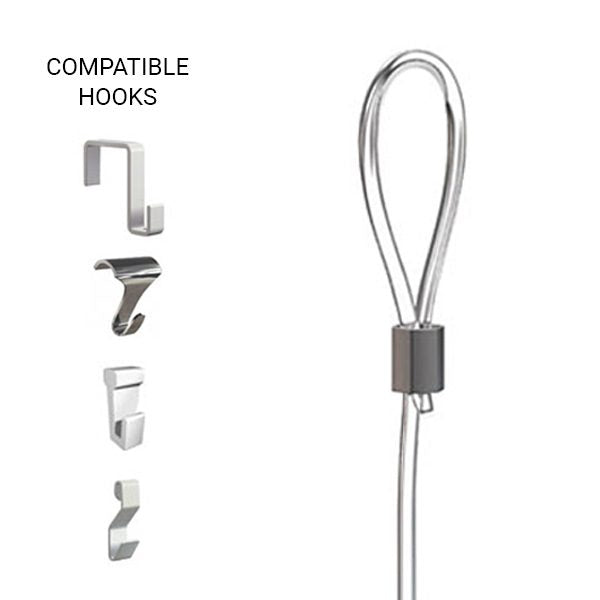 ArtiTeq Stainless Steel Cord with Loop for Picture Hooks