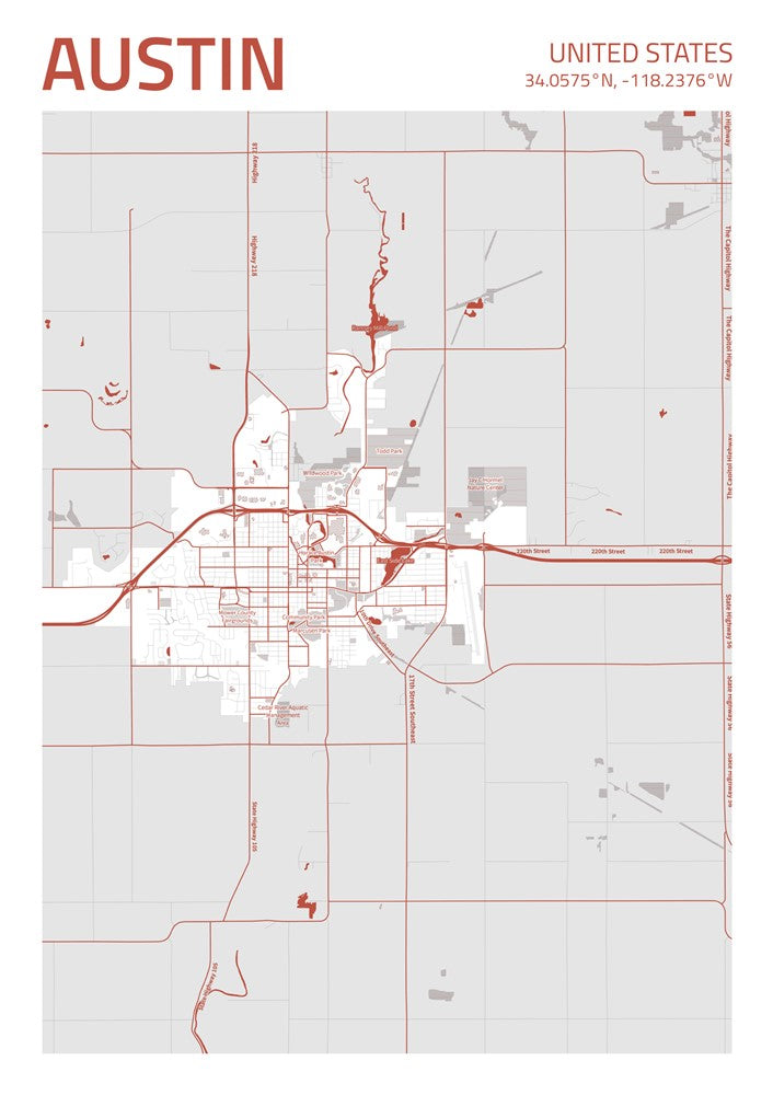 Austin City Street Map - Ada03