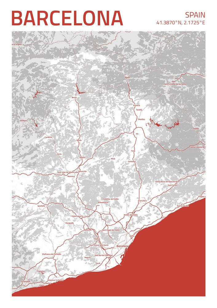 Barcelona City Street Map - Ada05