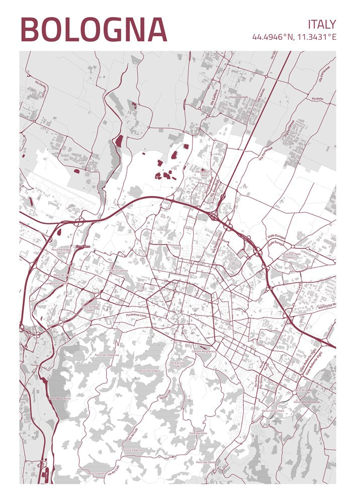 Bologna City Street Map - Ada09