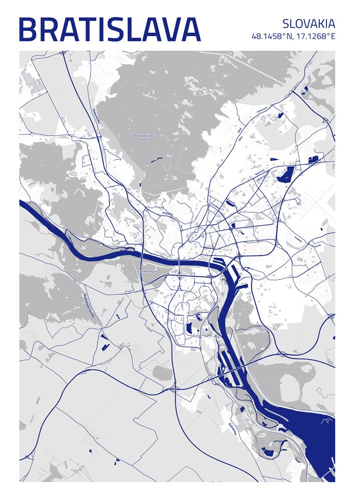Bratislava City Street Map - Ada10