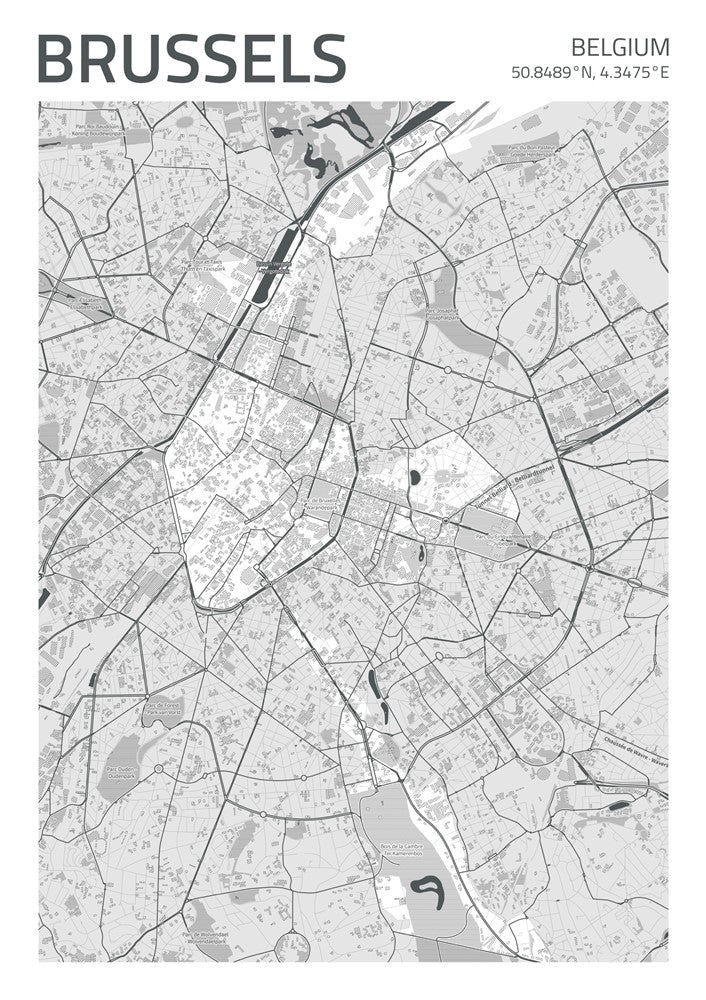 Brussels City Street Map - Ada12