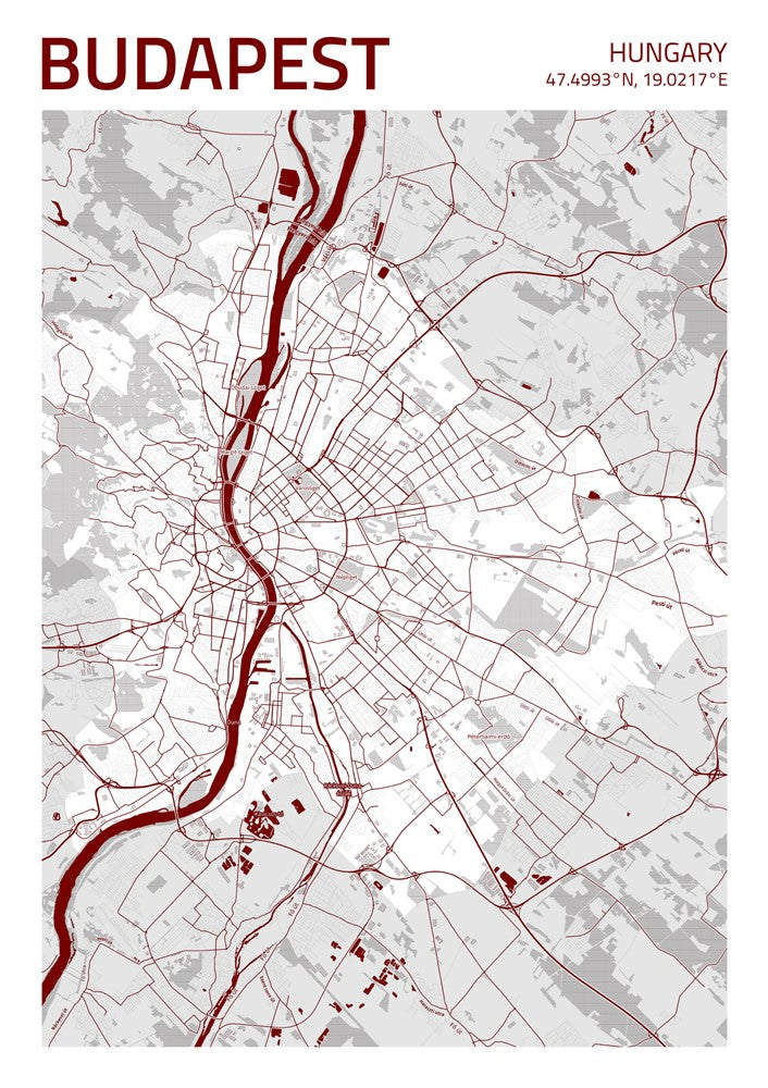 Budapest City Street Map - Ada13