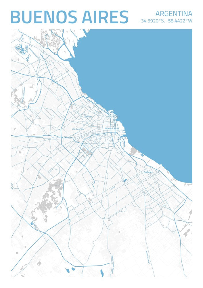 Buenos Aires City Street Map - Ada14