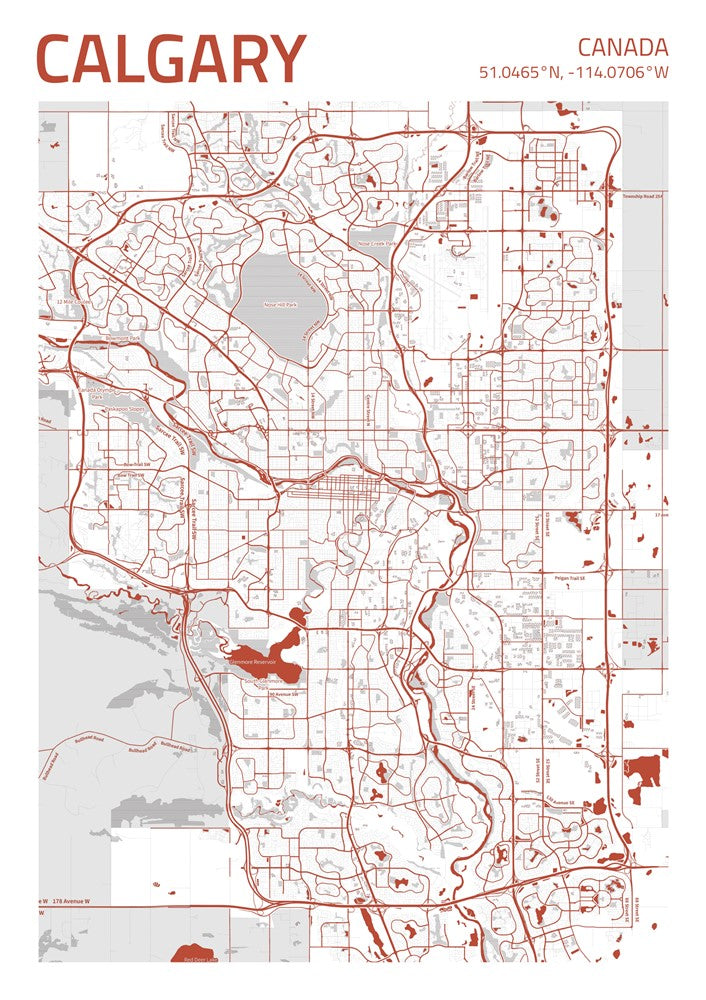 Calgary City Street Map - Ada17