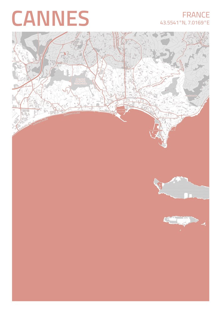Cannes City Street Map - Ada18