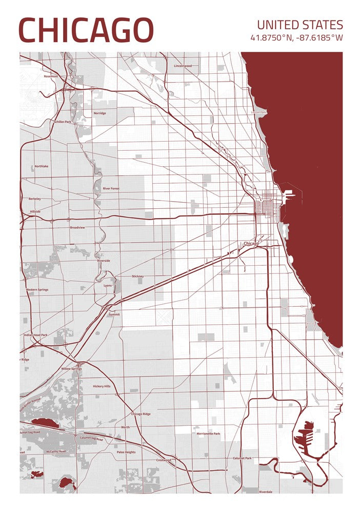Chicago City Street Map - Ada21