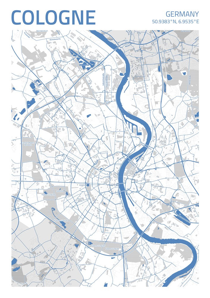 Cologne City Street Map - Ada22